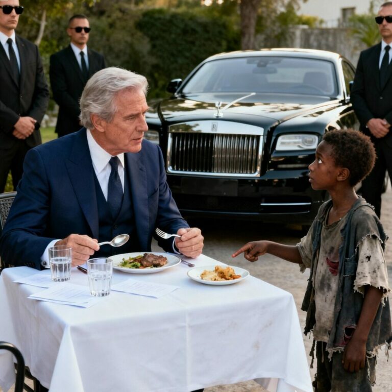 A homeless boy shouts, “DON’T EAT THAT!”… The billionaire freezes when he finds out why!…