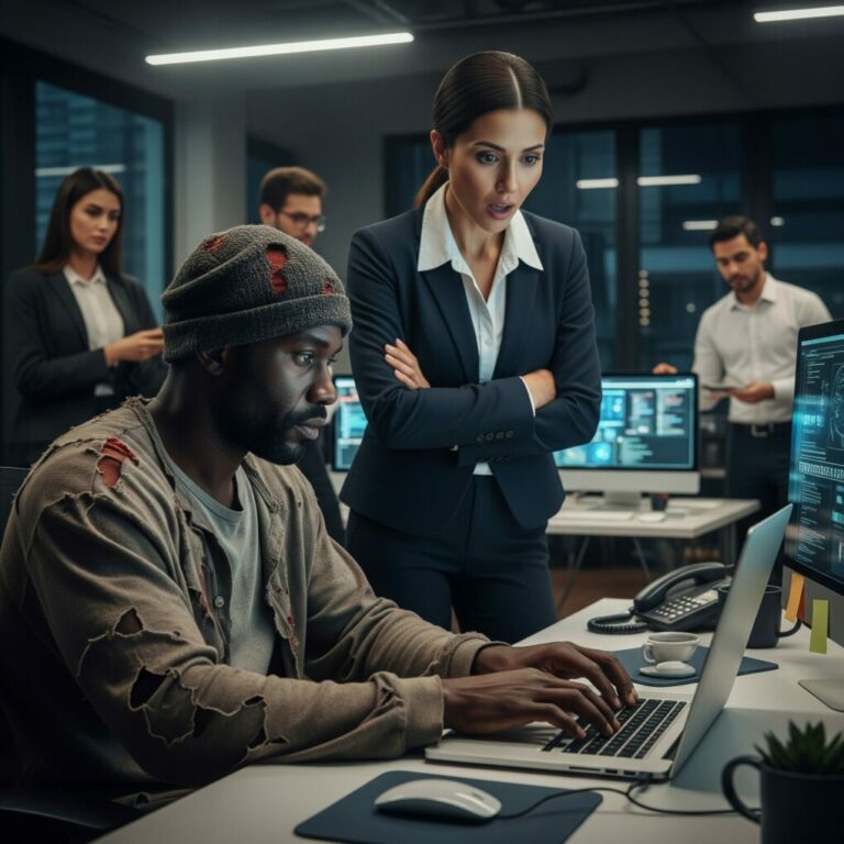 Homeless Black Man Helped Billionaire Single Mom Translate Code, And This Happened…