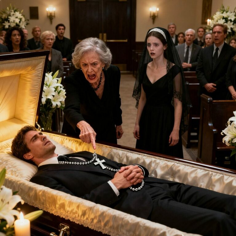 My son died suddenly at 35. At his funeral, his widow’s performance of grief was perfect. But I knew she was lying. Just as they were about to close the casket, I stood up. “Stop,” I said. I pointed to the rosary in his hands and asked, “That’s yours, isn’t it, Chloe?”