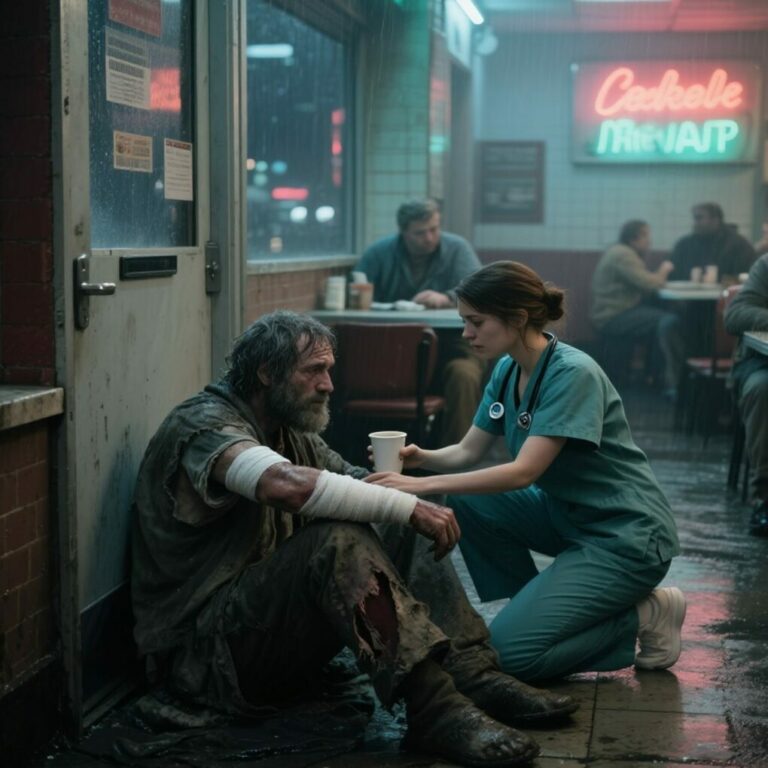 Nurse Fired Invites Beggar for Coffee, Next Morning a Limousine Picks Her Up…