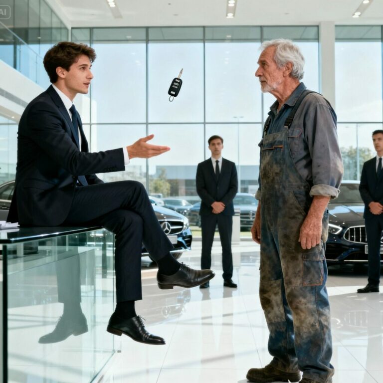 The day I walked into a luxury dealership covered in grease, got dismissed like a nobody, and ended up teaching an unforgettable lesson about respect, humility, and why you should never judge a person by their clothes.