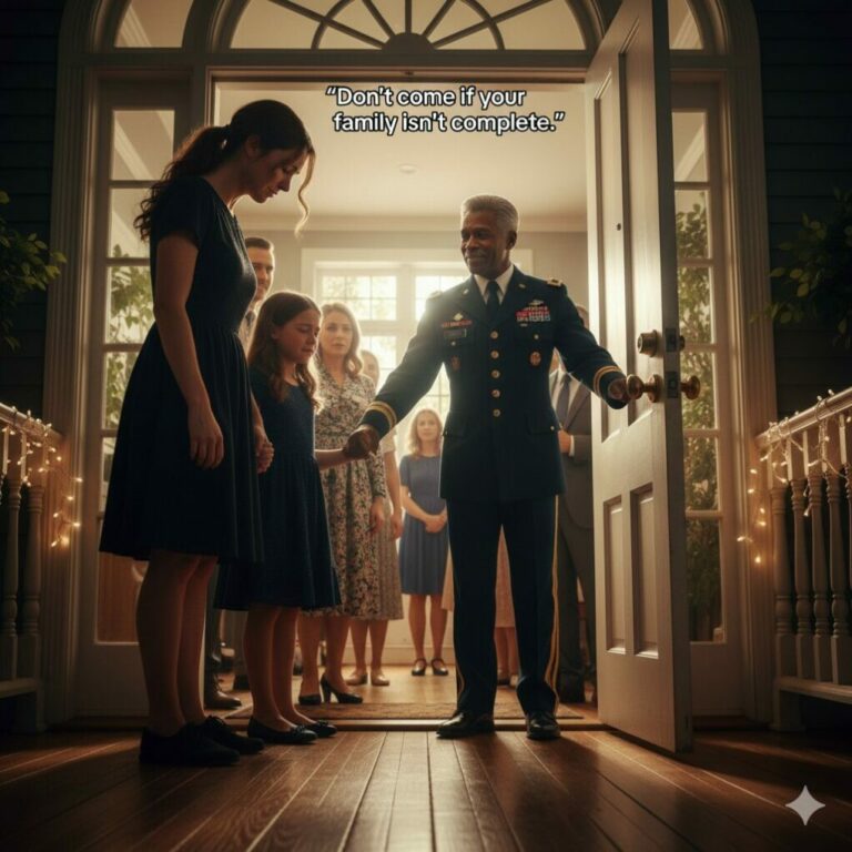 “Don’t come if your family isn’t complete.” Her words crushed my daughter—until a General opened the door.