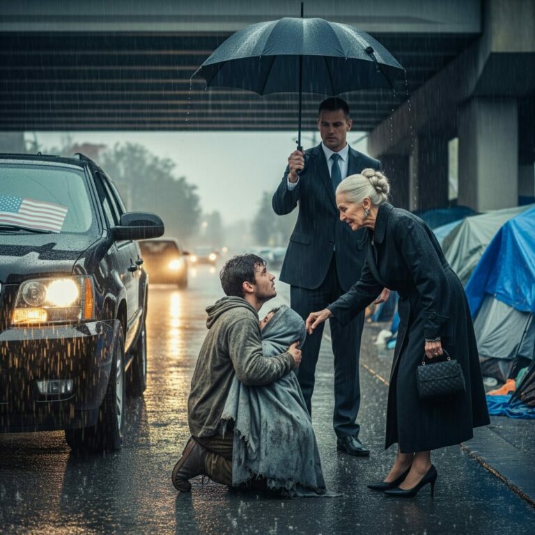 I found my homeless grandson and his little child living in a makeshift tent under a bridge, and the child told me people always said I would never come back; that night, I flew the two of them home on my private jet and began to reveal the secret about his father, setting off a family reunion no one expected.