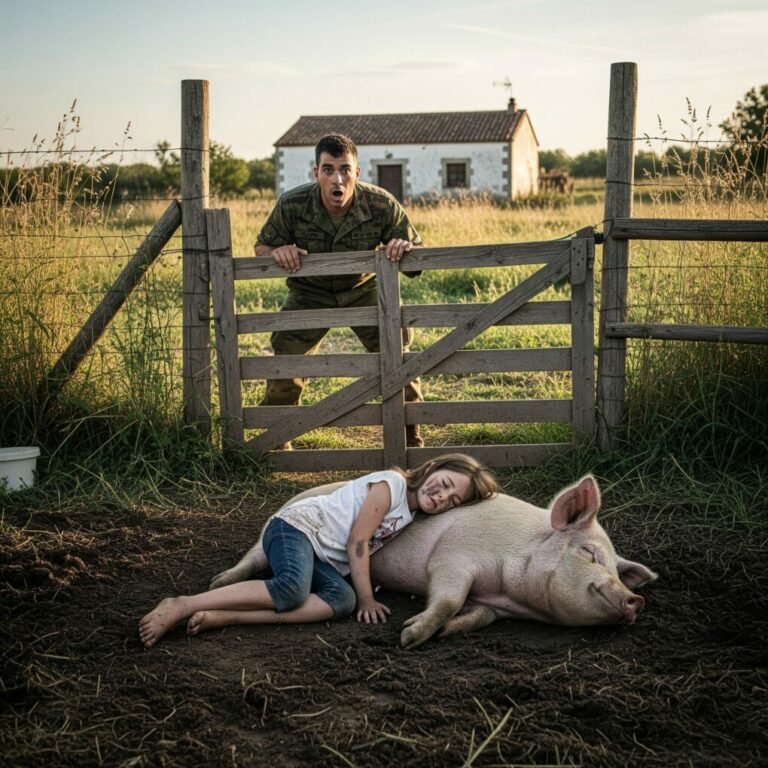 Después de regresar del ejército, un padre encontró a su hija dormida en un corral de cerdos… y su reacción dejó a todos en shock.