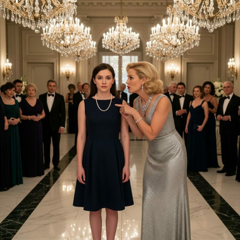 At my family’s public gala, my brother’s fiancée snatched my inherited pearl necklace and sneered, “Don’t bring fake jewelry here—it’s an eyesore.” Everyone laughed. Just then, my step-grandmother, the most powerful woman in the room, walked over. She picked up each pearl and spoke one trembling sentence that silenced the entire hall.