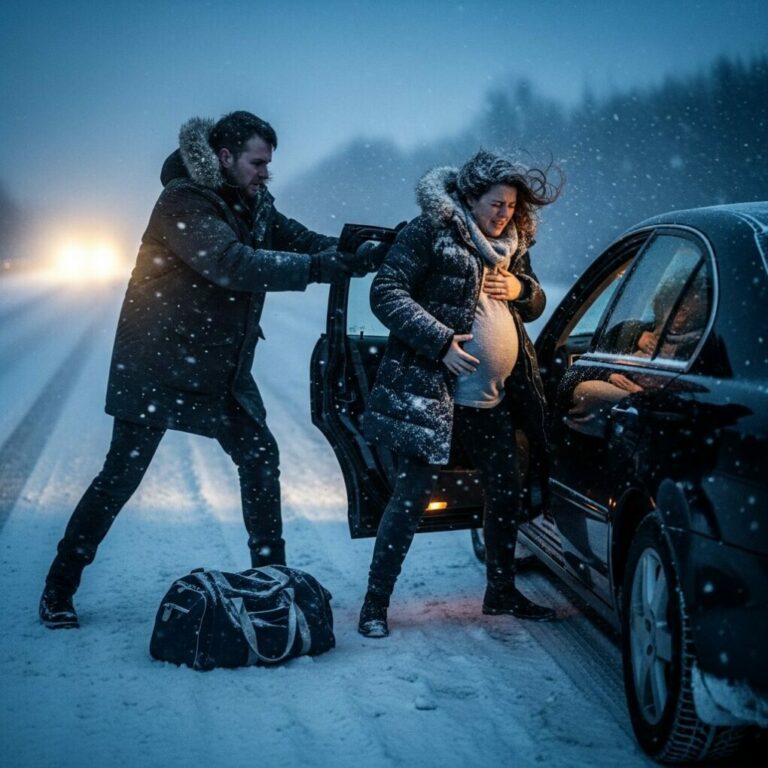 My water broke on the way to my mother-in-law’s party. My husband got furious. He pulled me, 9 months pregnant, out of the car and abandoned me on a snowy highway. “My mother is more important,” he said. He never expected…