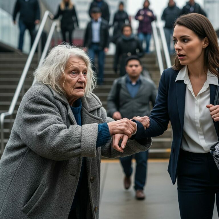 After the divorce, I found a new job. Every day on my way there, I would leave some money for the elderly woman who always sat by the station, a woman who looked like life had pressed her into the concrete. One gray April morning in Atlanta, as I was about to drop a few coins into her tin cup and hurry to catch the MARTA train downtown, she grabbed my hand with a surprisingly strong grip and whispered, ‘You should stay somewhere else tonight. Don’t go home.’