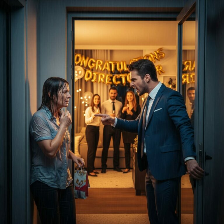 My son left me alone in the emergency room just so he could rush back to his company promotion party, celebrating his new title as Director. Ignoring my pain, I took a taxi to his house to congratulate him, but the moment he saw me, he dragged me outside. “You’re embarrassing me. Don’t show up looking…