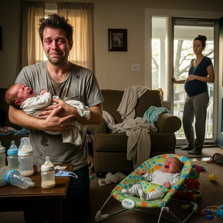 He treated me like a maid after I gave birth… until one day I left him alone with our twins. When I came home and saw him crying on the floor, holding two screaming babies, he finally understood the pain he’d ignored.
