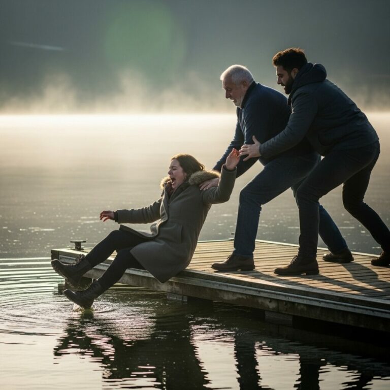 Dijeron que solo era una broma familiar, hasta que la joven desapareció bajo el helado lago mientras su esposo y su suegro se reían desde el puente. Pero cuando finalmente salió a la luz la verdad de esa mañana, todo el pueblo aprendió una lección aterradora: algunos ‘accidentes’ nunca son realmente accidentes.
