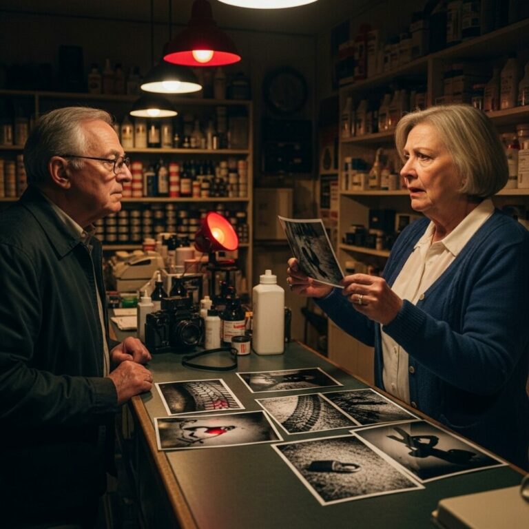 I only took my late husband’s camera to be developed… but when the photographer saw the final photo, he went pale and whispered, ‘You need to go somewhere safe.