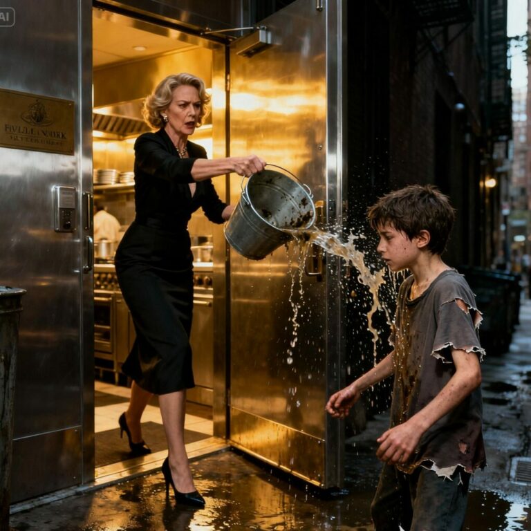 She splashed a starving boy with dishwater to protect her perfect restaurant. Minutes later, she watched him feed his only piece of bread to a dying puppy. What happened next shattered her pride, rebuilt her humanity, and changed the future of The Gilded Lily forever