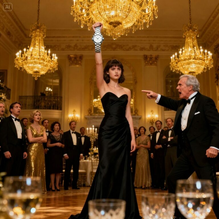 Moments before the toast that was supposed to celebrate their family’s legacy, a young woman raised an object that turned the celebration into chaos—forcing an entire room of elites to witness the shocking truth no one was prepared to face.