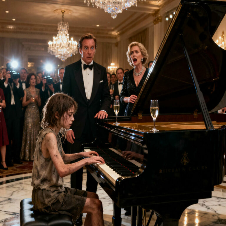 “The Homeless Girl Who Played a Stolen Lullaby, Exposing a Legendary Pianist’s Lost Love and the Philanthropist’s Dark Secret”