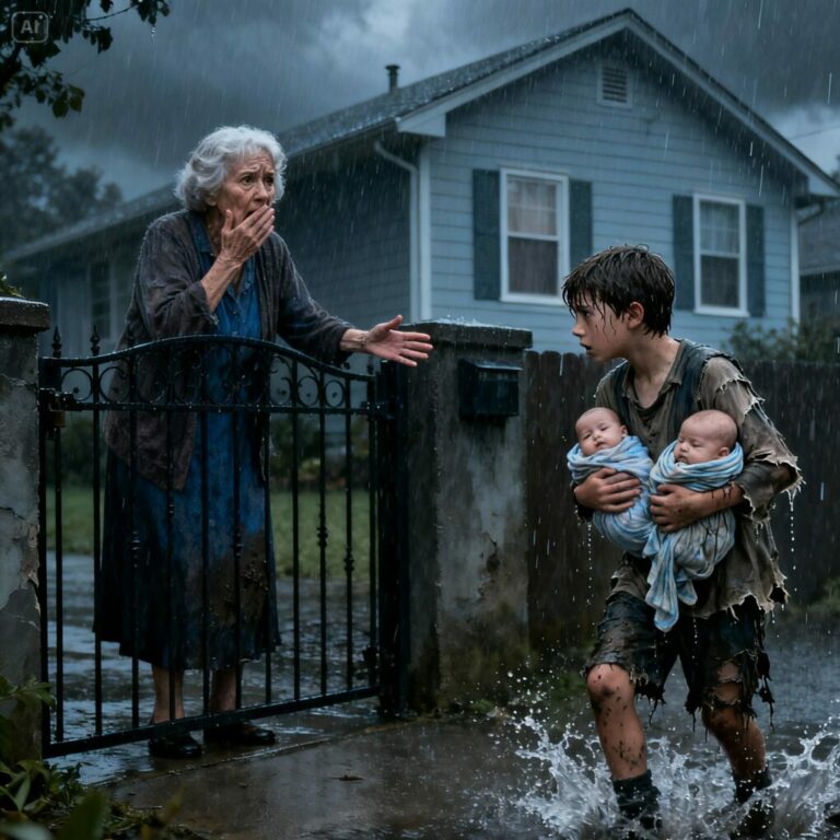 It Was Pouring Rain When a Poor Boy Knocked on Her Gate… But the Truth He Carried Changed Her Life Forever…