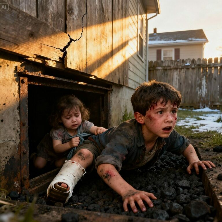 He crawled out of a forgotten basement with a broken leg, dragging his dying little sister toward the only sliver of light left. Their escape wasn’t just survival—it was a silent scream the world needed to hear.
