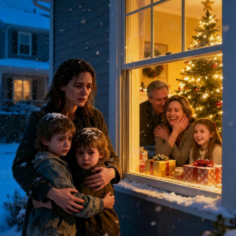 Everyone Was Celebrating Inside — While She and Her Children Stood Outside in the Cold…