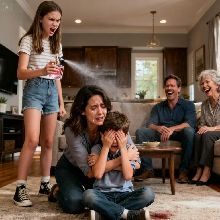 After my sister sprayed perfume into my son’s eyes, Mom laughed and said, “If he’s blind now, maybe he won’t realize he’s a burden.” Dad added, “At least he smells good now.”…