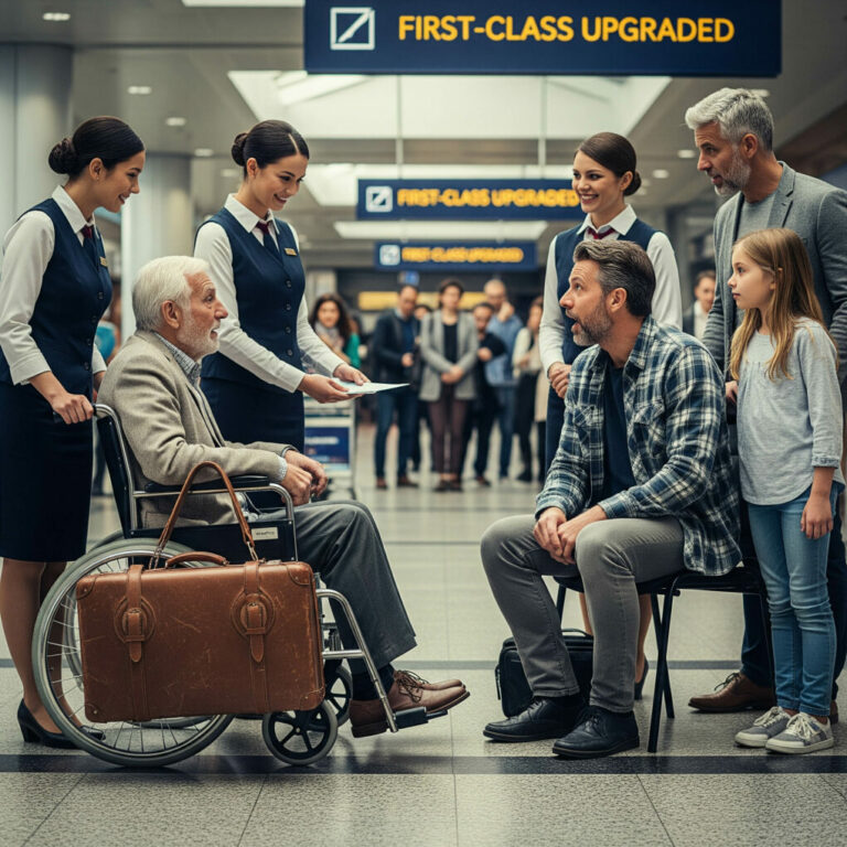 Grandpa in First Class: The Airport Showdown His Son Will Never Forget
