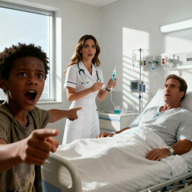“Be careful! Don’t trust her! She’s not a nurse, she’s…” — a boy in the hospital shouted at the billionaire, and the truth that followed left everyone shocked…