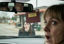 “I just wanted to spread some holiday cheer, but the cashier’s face turned ghostly pale as she handed me my latte. ‘Don’t look now,’ she whispered, her voice trembling, ‘but that man behind you? He’s been trailing your car for three days.’ My heart stopped. I forced myself to glance at the mirror, and the scream died in my throat. I knew those eyes. I knew that face. How was he even alive?”