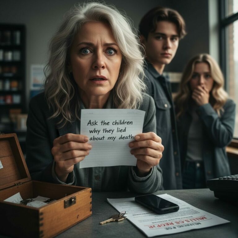 My hands trembled as I gripped the letter. My husband died five years ago—I buried him myself. But the clerk’s voice kept echoing: ‘He insisted you get this today.’ I tore it open, and my heart stopped. In his unmistakable handwriting, it read: ‘Ask the children why they lied.’ My own blood had betrayed me. I looked at their smiling photos on the wall and realized… I’ve been living with monsters