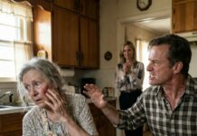 I refused to give my son the money from selling the farm. He slapped me and screamed, “Get this old woman out of here!” My daughter-in-law clapped her hands in satisfaction. Trembling, I went into my room. Ten minutes later, the doorbell rang. When he saw who was standing there, he collapsed to his knees, sobbing and begging for forgiveness…