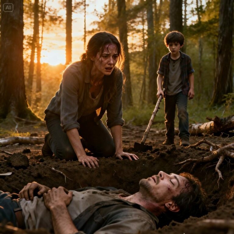 She Thought It Was Just an Ordinary Walk with Her Son, Until a Faint Whisper from Beneath the Forest Floor Led Her to Rescue a Man Buried Alive, Exposing a Web of Betrayal, Lies, and Secrets That Would Shake His Entire World.