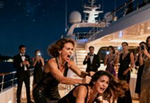 She leaned close and hissed, ‘You don’t belong here.’ Before I could react, her hand was in my hair and the crowd was already filming. I heard someone laugh as she screamed, ‘Get her out!’ The next second, I was falling into icy water. As I surfaced, choking, I saw a helicopter approaching—and realized the night was far from over.