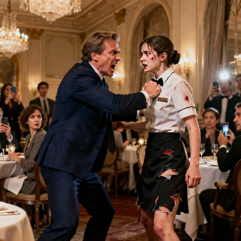 “I can’t believe you just hit me!” I shouted, my cheek burning and my uniform ripped in front of everyone. The restaurant went silent. All he did was sneer, “You’re worthless trash—just know your place.” But he didn’t know who I really was. And when they find out… oh, the look on his face will be priceless. You think power protects you? Wait until the truth comes crashing down.