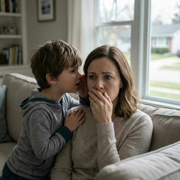 My seven-year-old son, Noah, whispered it to me while we were sitting on the edge of his bed, the night before my business trip to Chicago. His voice was low and urgent, like he was afraid the walls could hear him. “Daddy has a lover,” he said, “and when you travel, they’re going to take all your money.”