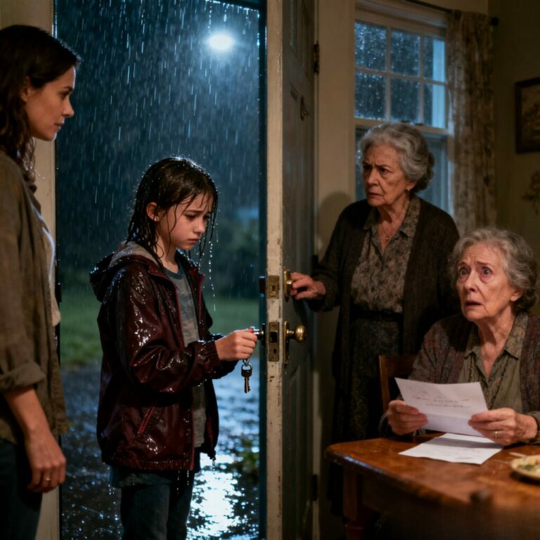 When my 11-year-old daughter stood outside in the rain for five hours because her key suddenly “didn’t work,” I thought it was a mistake. But when my own mother opened the door and coldly said, “You and your daughter don’t live here anymore,” something inside me snapped. I didn’t fight—I just whispered, “Alright.”  Three days later, a letter arrived. And when she read it… everything changed.