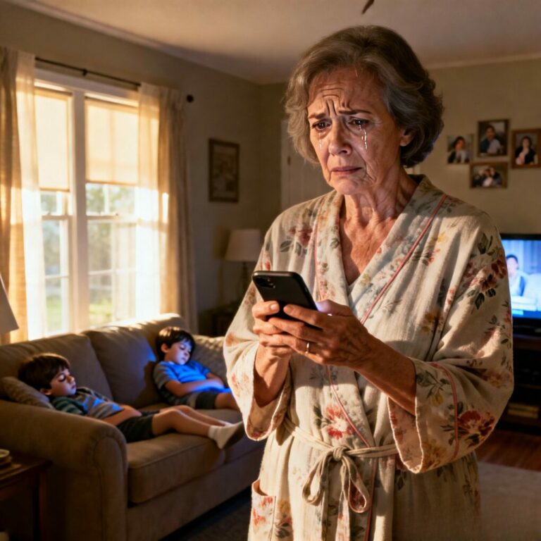 At 4 a.m., my phone exploded with screams. “Your son left me—come get your grandkids NOW!” she cried. I drove through the dark, heart racing… and found the kids alone, terrified. Then my phone buzzed again—photos from Cabo. Her. With another man. My hands shook as I whispered, “You lied.” That was the moment I realized this wasn’t just abandonment… it was betrayal—and I was about to uncover everything.