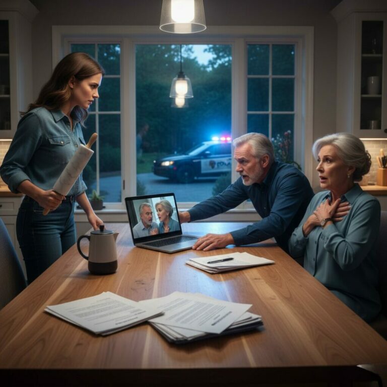 “I thought we were the perfect family, but a forgotten phone changed everything. The waitress’s hand trembled as she locked the door. ‘Look at the screen,’ she breathed, ‘but don’t scream.’ My heart stopped. There, in the grainy footage, my husband leaned toward my mother, whispering a secret that shattered my world. ‘They can never know,’ he mouthed. Now, I’m left wondering… who are these strangers in my home?”