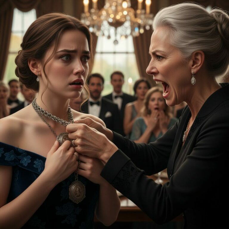 At my engagement party, my future MIL ripped the silver locket from my neck and called it “cheap.” Seconds later, Grandma examined it and revealed it was a rare Tiffany piece crafted for Queen Elizabeth II—silencing the entire room.