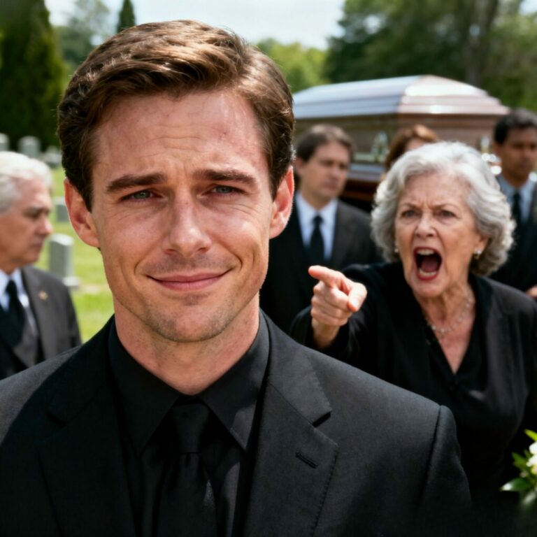 At my dad’s funeral, she leaned close and hissed, “Stop crying. You’re worthless. Get out.” I wiped my tears, smiled, and walked away in silence. No fight. No scene. Three days later, my phone buzzed as police cars pulled into her driveway. That was when I realized— some goodbyes are quiet… and some justice arrives loudly.