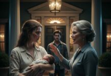 I stood at the doorstep of his family’s mansion, clutching my baby and wearing a faded thrift-store dress. For months, I’d hidden my $17,500 monthly salary, playing the part of a ‘struggling single mom’ to test his love. But as the door opened, his mother sneered, ‘How much money do you want to leave my son forever?’ I felt the cold weight of my black Amex card in my pocket. I looked him dead in the eye and whispered, ‘You have no idea who I really am, do you?’ The truth was about to cost them everything