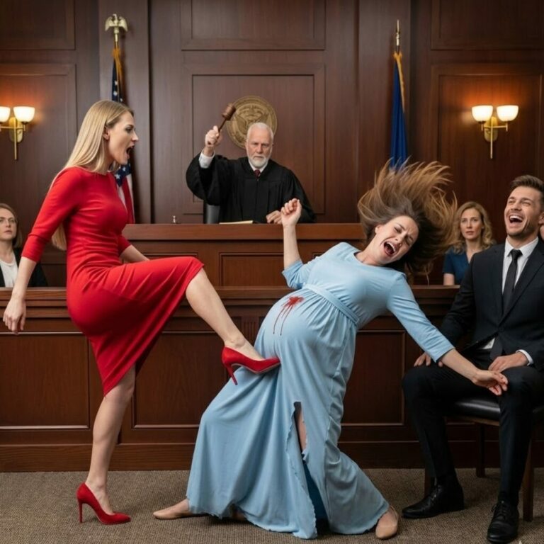 The mistress k!cked the p.r.e.g.n.a.n.t wife in the middle of the trial — the millionaire didn’t know the judge is her father…