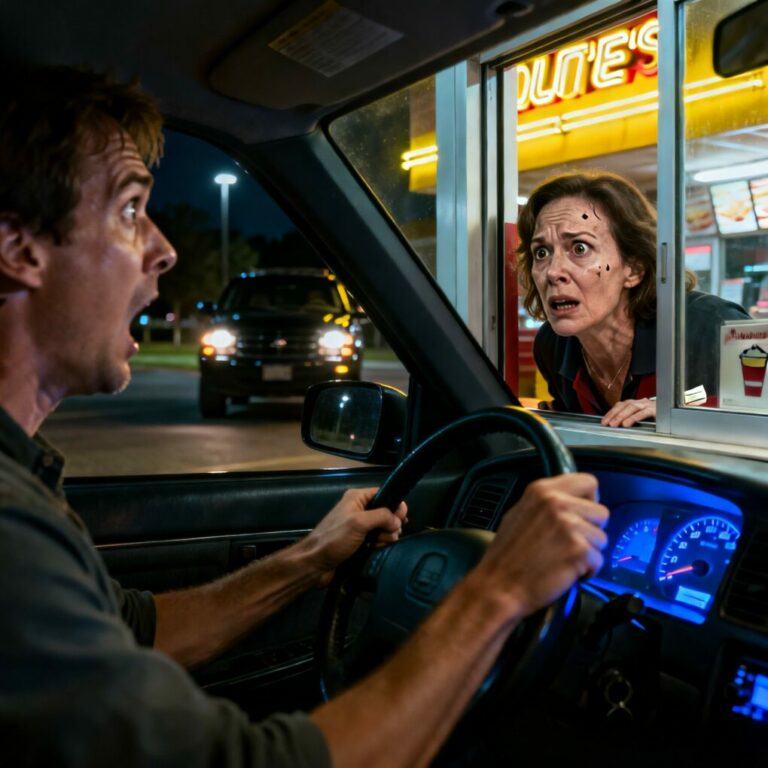 “Twenty-four years. That’s how long I’ve lived with the memory of my sister’s cold, lifeless face in that casket. But tonight, at a neon-lit drive-thru, the impossible happened. She leaned out, her skin warm, her eyes terrified. ‘Please… don’t scream,’ she hissed, gripping my hand with a strength no ghost should have. If she’s alive, then who—or what—did I bury all those years ago? The nightmare is only beginning.”