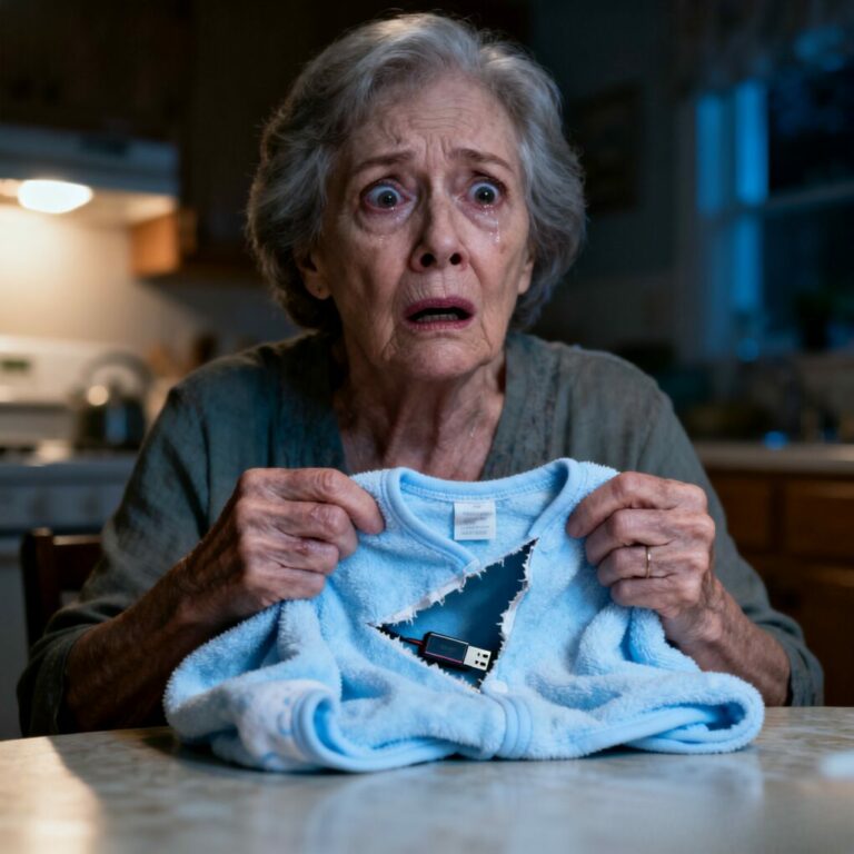 My daughter-in-law threw my granddaughter’s baby blanket into the trash and said coldly, “It’s just junk.” I took it home anyway. That night, my fingers froze when I felt something hard stitched inside. I whispered, “What is this?” as I cut the seam open. What fell out made my heart stop—and forced me to question everything I thought I knew about her.