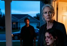 At 5 a.m., I opened my door to my nine-months-pregnant daughter, her face swollen and bruised. She collapsed into my arms, sobbing, “Mom… Leo hit me.” Minutes later, my phone rang. His voice growled, “You don’t know who you’re messing with.” I looked at my trembling hands and smiled coldly. After all, I’d spent 20 years putting men exactly like him behind bars—and this time, it was personal.