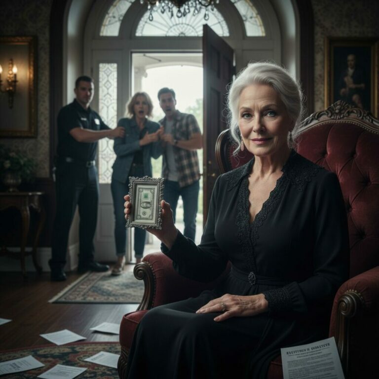 “My son tossed a five-dollar bill at me like I was a stray dog before jetting off to Europe. ‘Don’t starve, Mom,’ he smirked, locking the pantry. He thought he’d return to a broken woman. Instead, he found the locks changed and a fleet of lawyers waiting. ‘Who… who are you?’ he stammered. I leaned in, cold as ice: ‘The woman who just bought your life.’ Want to see his world crumble?”