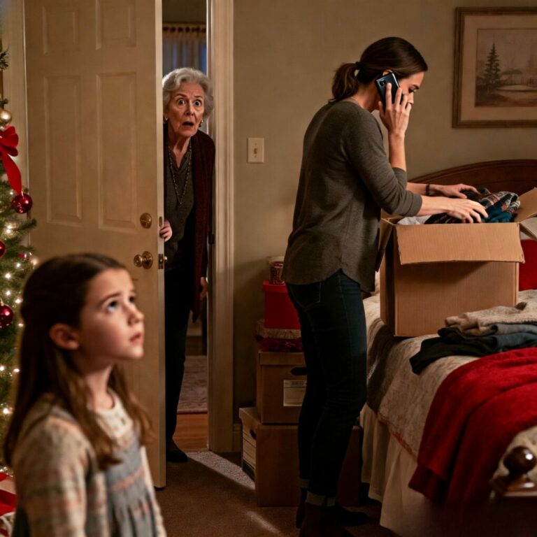 “The week before Christmas, my granddaughter whispered, ‘Grandma, Mom says you won’t be here this year.’ I laughed it off until I came home early and heard a rhythmic thump from my bedroom. Heart racing, I peeked inside. My daughter was packing my life into cardboard boxes. ‘She’s too old to notice,’ she hissed into her phone, ‘the nursing home arrives tomorrow.’ My breath hitched. If I’m leaving, I’m not going alone.”