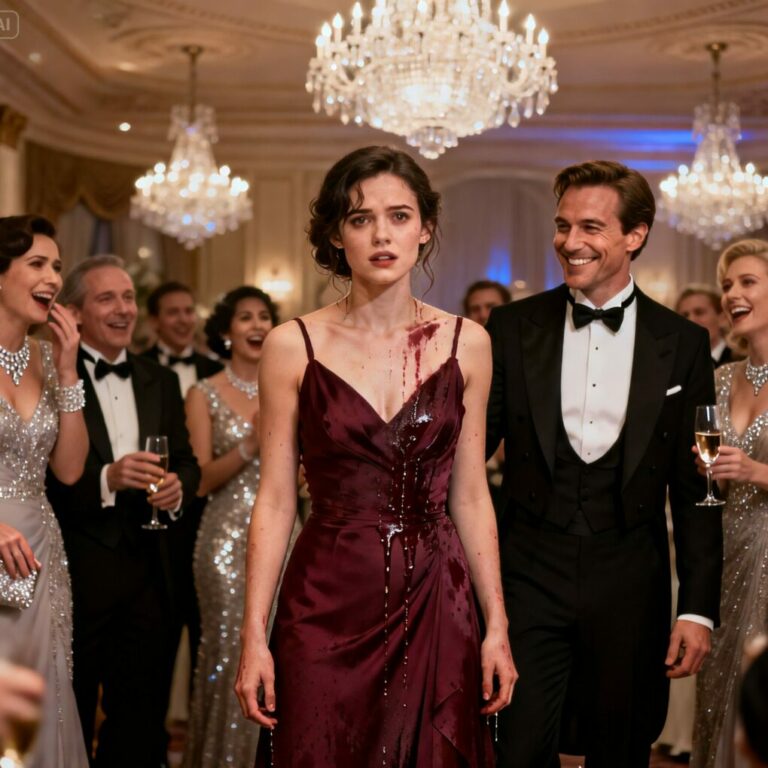 I was standing there in a ruined dress when he laughed and said, “Relax, you should be grateful you’re even here.” His friends laughed louder. Someone whispered, “She doesn’t belong.” I smiled, not because I was okay—but because they had no idea the building, the hotel, the power under their feet… was mine. And in less than ten minutes, their world was about to collapse.