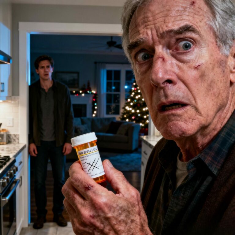 Christmas dinner was supposed to be warm and safe. Halfway through the meal, my chest tightened. “I just need some water,” I told my son. The kitchen was dark—too quiet. Then I saw it. My hands started shaking. “This can’t be happening,” I whispered. I backed away, grabbed my phone, and dialed 911. What I found that night changed how I see my own family forever.