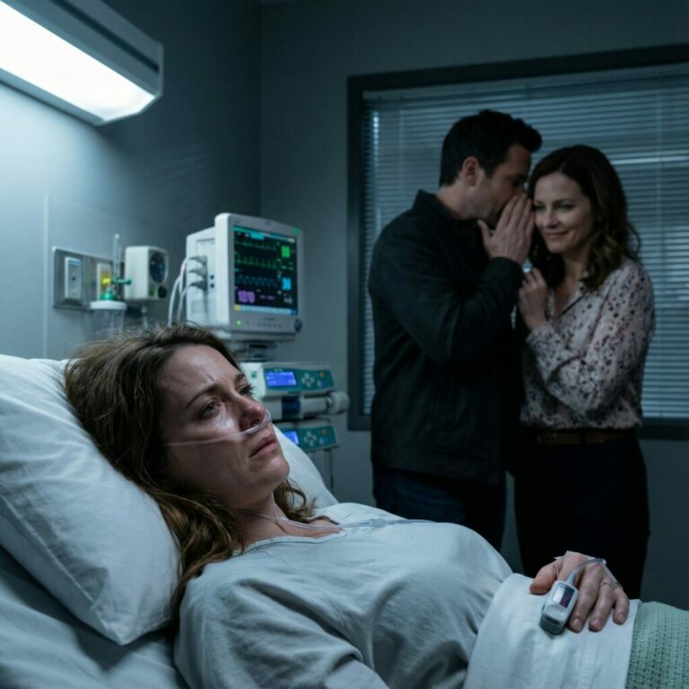 En la habitación del hospital, mi esposo susurró: —«Cuando ella ya no esté, todo será NUESTRO».  Ella sonrió y respondió en voz baja: —«No puedo esperar, cariño».  Lo que ninguno de los dos sabía era que yo podía oír cada palabra que estaban diciendo…