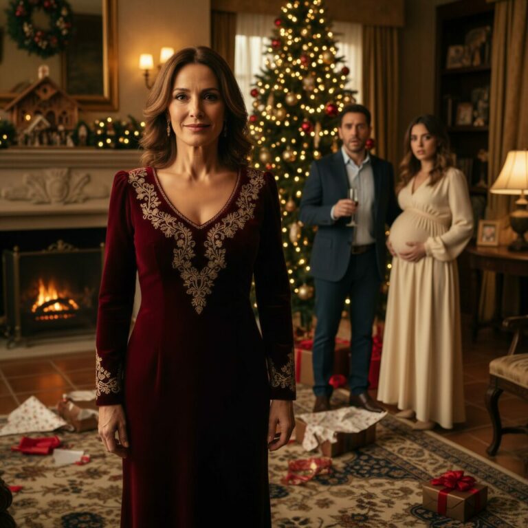 El día de Navidad, mi esposo trajo a su amante embarazada y me humilló por ser infértil y no poder darle un hijo… yo solo sonreí con ironía. Se quedó paralizado cuando le dije que su amante “embarazada” en realidad era una…