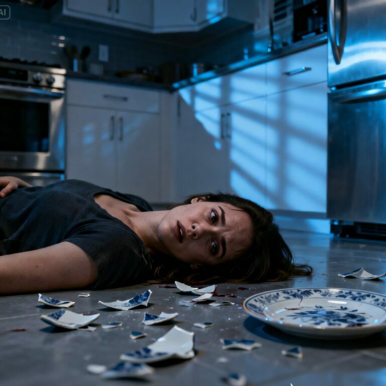 I lay on the kitchen floor pretending to be unconscious when I heard my husband say, “Yeah, she’s out. The dose worked perfectly.” My heart nearly stopped. Three years of marriage collapsed into that single sentence. As he paced, talking about stealing my work and getting paid, one thought screamed in my head: If I move now, I might not survive this.