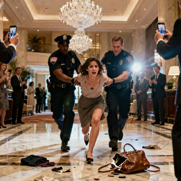 “I need you to leave immediately,” the manager said, her smile sharp and cruel. “I’m waiting for my husband,” I replied, my voice shaking. She laughed. “Your husband? Don’t embarrass yourself.” That’s when security grabbed my arms, phones started recording, and my bag hit the marble floor. What they didn’t know… the elevator was about to open.
