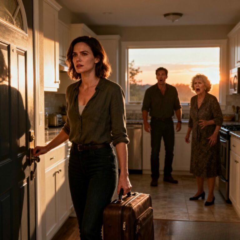 My mother-in-law slammed a list onto the counter. “You’ll cook for everyone. Start before 3 a.m.” My husband smirked. “Don’t embarrass us.” I smiled back—sweet, silent, and already planning my escape. At 3 a.m., while they slept confidently, I stood at the airport gate, boarding a flight instead of lighting a stove. Hours later, 50 guests walked into an empty kitchen… and that’s when the real chaos began.